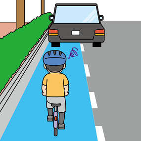 歩道通行の例外(車道左側に車)