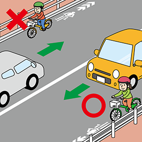 車道の右側通行(逆走)
