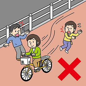 歩道での歩行者妨害