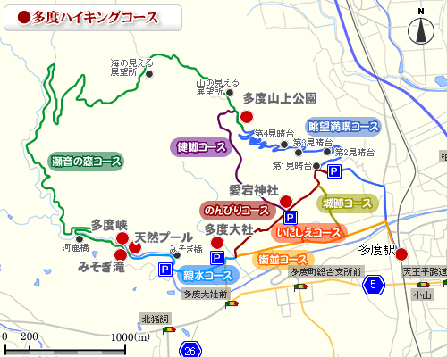 多度ハイキングコース詳細地図