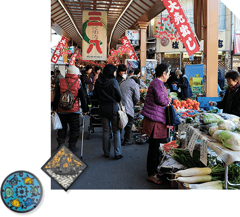 「三八市」（寺町通り商店街）